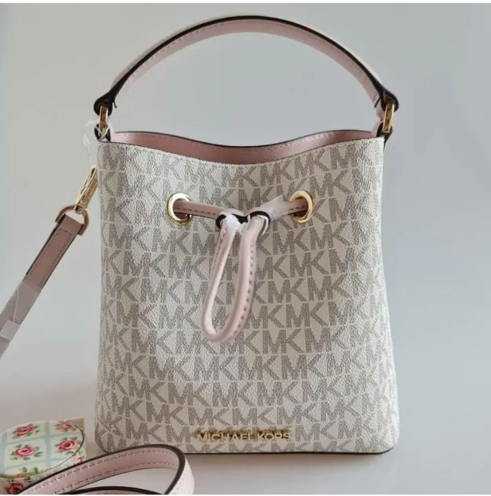 Guaranteed Authentic Michael Kors Suri Bucket Bag Crossbody - White Pink |  Lazada PH