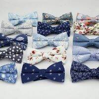 2018 Brand New Floral Bow Ties 100 Cotton Bowtie Neckties For Men Wedding Party Business Suits Gravata Navy Butterfly Cravat