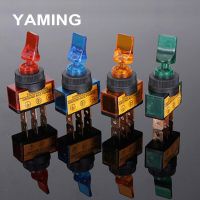 12V 20A Led Illuminate Flick Rocker Button Toggle Switch ON-OFF Car Van Dash Boat Light Connections Ground Power ASW-14D