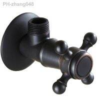 1Pcs Black Oil Rubbed Brass Bathroom Faucet Angle Stop Valve 1/2 Male Bathroom Accessory aav002