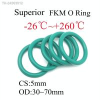 ☑ 10Pcs Green FKM Fluorine Rubber O Ring CS 5mm OD 30mm 70mm Sealing Gasket Insulation Oil High Temperature Resistance Green