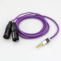 8 Cores Plated 4.4mm Balanced Male to 2x 3pin Audio Cable