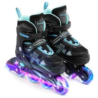 Adjustable Illuminating Inline Skates with Light Up Wheels for Kids and Youth Girls Boys Inline Skates Sports Entertainment