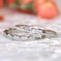 Fashionable and Eternal Diamond Female Romantic Engagement Wedding Bride Love Ring Size 6-11