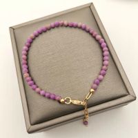 Genuine Purple Mica celet Faceted Natural Stones 14K Gold Filled For Women Boho celet Pulsera Femme Gift Fine Jewelry