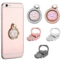 Rotatable Mobile Phone Holder Women Girls Fashion Love Heart Rhinestone Finger Ring Buckle Phone Bracket Support Desktop Stand