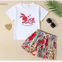 ♨  Summer beach couple costume 2023 new nine minutes of pants short sleeve T-shirt Thailand sanya tourism clothes the suit