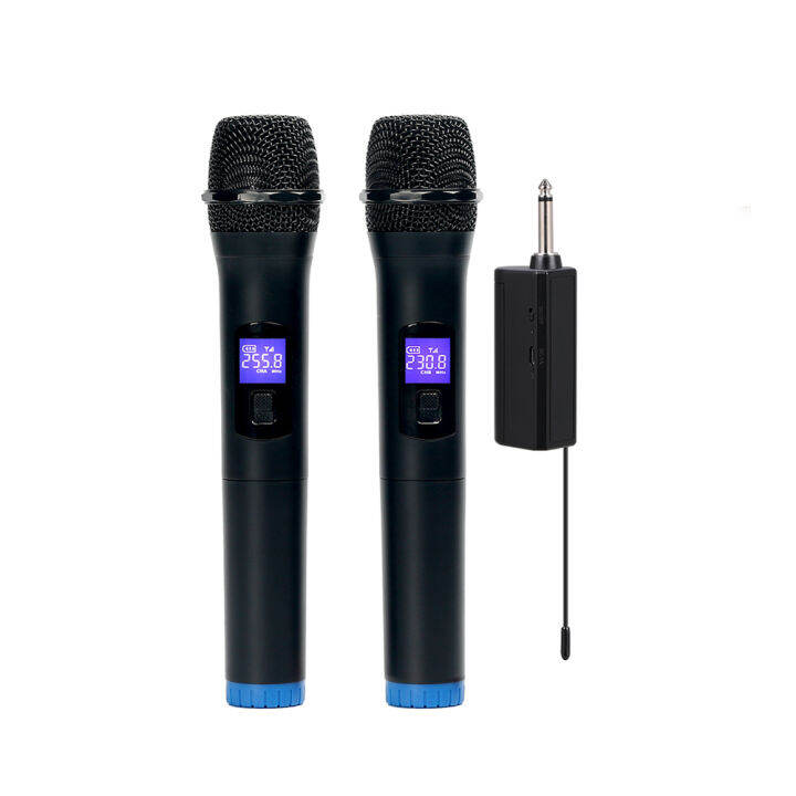 Multifunctional Dual Channel Wireless Microphone Cordless Handheld Mic