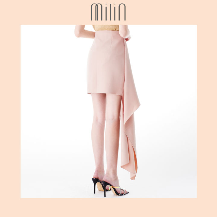 milin-straight-line-mini-skirt-with-side-ruffle-กระโปรงสั้น-ทรงตรง-แต่งระบายข้าง-kara-skirt