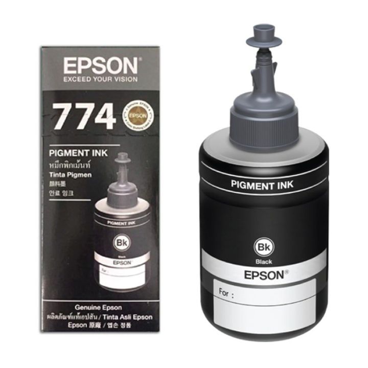 epson-ink-refill-t774-หมึกเติมสีดำของแท้เอปสัน-t774-ใช้สำหรับเครื่องพิมพ์อิงค์แทงค์รุ่น-m100-m105-m200-m-205-l655-l605-l1455