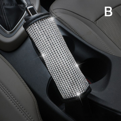 ปกหัวเกียร์รถยนต์คริสตัล Boxe ปลอกหุ้มเบรคมือเข็มขัดคาร์ซีทนิรภัยพลอยเทียมแสงวิบวับอุปกรณ์ตกแต่งภายในรถยนต์