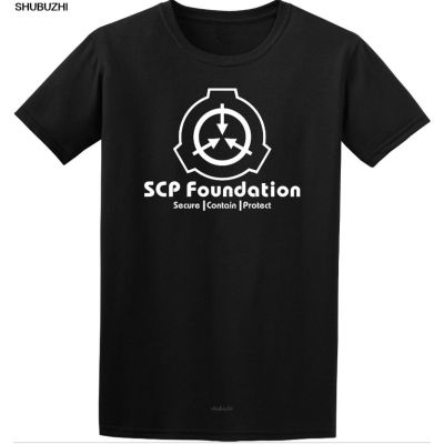 [S-5XL]HH SCP Foundation Secure Conn Protect Fan SCP Wiki Logo Inspired T-Shirt Cotton Men T-shirts Bigger คอกลมS-5XL