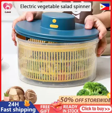 Electric Stainless Steel Salad Spinner Vegetable Washer with Bowl, USB  Electric Chargeble Lettuce Cleaner and Dryer 