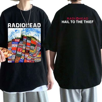 Rock Band Radiohead เสื้อ T กราฟิก Vintage Hail To The Thief T เสื้อผู้ชายผู้หญิง Gothic เสื้อยืดขนาดใหญ่ Hip Hop streetwear