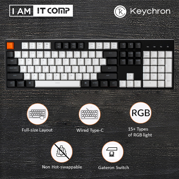 Keychron C2 Full-Size Wired Type-C RGB Non Hot-Swappable Gateron ...