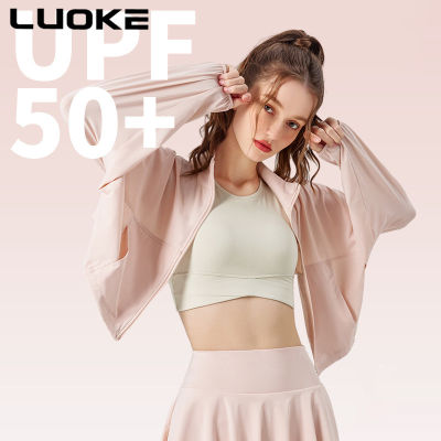 Luoke เสื้อแจ็คเก็ตกีฬากลางแจ้งและกันแดดของผู้หญิง,เสื้อเสื้อลำลองแบบหลวมและระบายอากาศมีกระเป๋าทนทานต่อรังสี UV