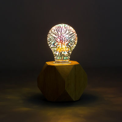 Rayua 3D ตกแต่งหลอดไฟ LED E27 6W 85-265V VINTAGE Light bulb Star Fireworks Lamp