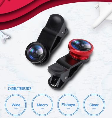 Fisheye Lens 0.67x Wide-angle Macro Fisheye Lens Zoom 3in1 Phone Camera Lens Kit Phone Accessories Suitable For All Smartphones