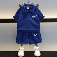 Boys Pu Shuai Suit 2023 New Western Style Boy Summer Clothes Childrens Baby Cool Handsome Fried Street Thin Short Sleeve Clothes