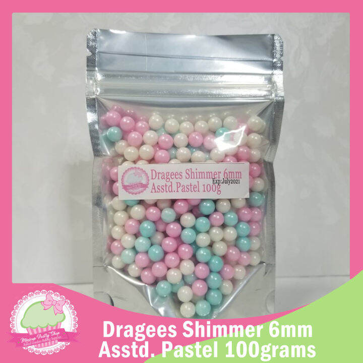 100 Grams Dragees 6mm Shimmer Edible Candy Sprinkles Cake Topper