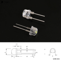 ? TGP 20pcs LED 8mm straw Hat Lamp ลูกปัดสีขาวเย็น0.75W Big chips F8MM Hight Power Hat Light-emitting diode