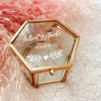 Custom Name Glass Ring Bearer Box Wedding Ring Bearer Pillow Box Personalized Engagement Proposal Ring Bearer Glass Box