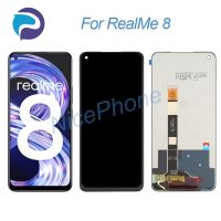 สำหรับ Realme 8ชิ้นส่วนจอสัมผัสแอลซีดีของเครื่องแปลงดิจิทัลอะไหล่6.4 "RMX3085สำหรับ Realme 8หน้าจอแสดงผล LCD