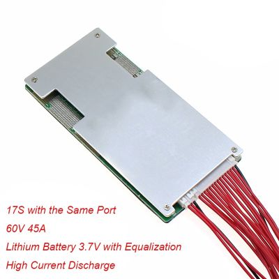 17S 60V 45A แผงป้องกันแบตเตอรี่ลิเธียม Li-Ion Lipo โมดูล Bms Pcb