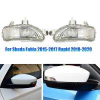 1 Pair Rearview Mirror Turn Signal Light Shell Indicator Transparent &amp; Silver 6V0949101 6V0 949 102 for Skoda Fabia 2015-2017 Rapid 2018-2020