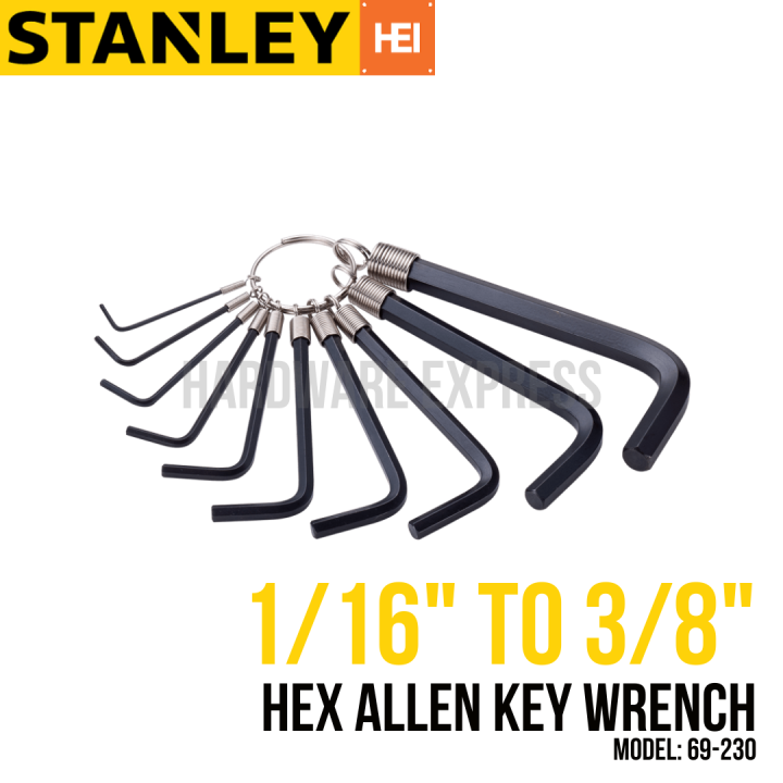 Stanley Hex Allen Key Wrench Set 10 Pcs/Set 1/16" to 3/8" (69230
