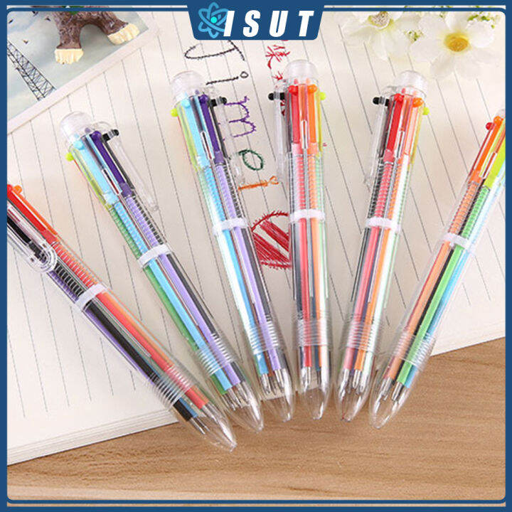 Multi-Color Ballpoint Pen 0.5mm 6-Color Retractable Ballpoint Pens For ...