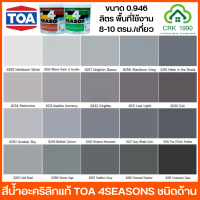 TOA 4SEASON สีน้ำอะคริลิกแท้ 100% คุณภาพสูง ฟิล์มสียึดเกาะดีเยี่ยม ภายนอกและภายใน (ขนาด 1/4 แกลอน)(โทนเทา)