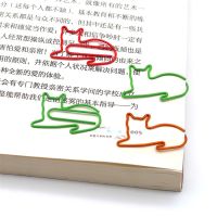 10pcs Creative Gold Paper Clips Cat Note Shape Metal Paperclip On Book Paper Students Stationery Office School Binding Supplies