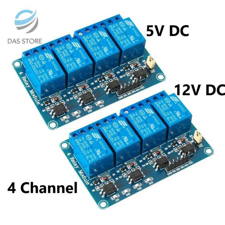 Module Relay 4 Channel 5V 12V 10A 250VAC 30VDC Optocoupler untuk ...