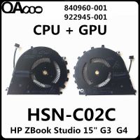 840960-001/922945-001พัดลม CPU สำหรับ HP ZBook Studio 15 "ซีพียู G4 G3และพัดลมระบายความร้อน GPU HSTNN-C88C HSN-C02CJiachuan