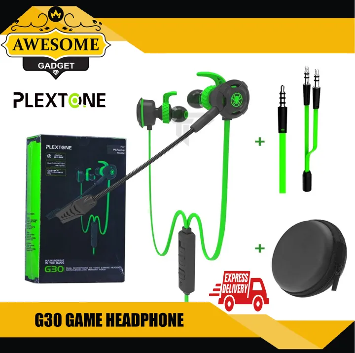 Plextone G30 Pc Gaming Headset In Ear Bass Earphone With Mic Pubg Gaming Earphone Lazada