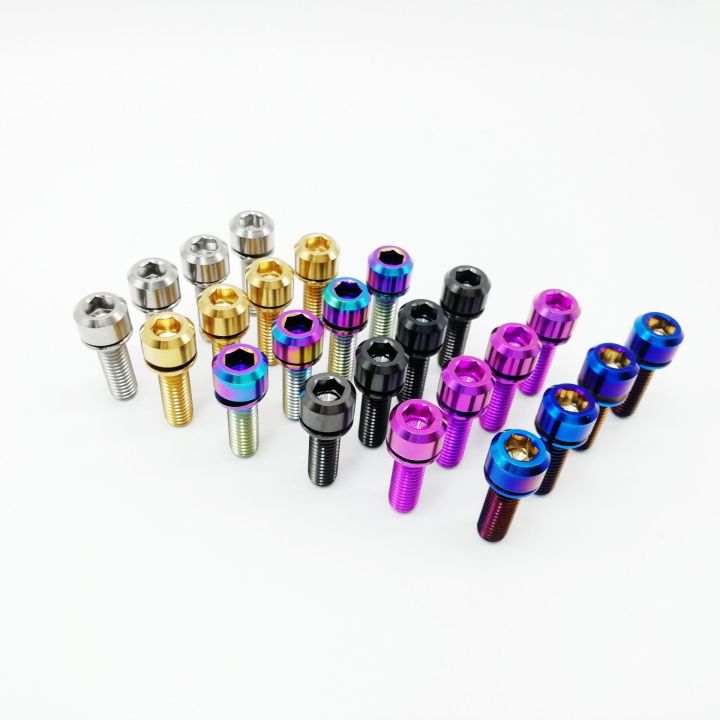 caoshs-น็อตหัวจักรยาน-ti-m6x20mm-พร้อมแหวนรอง-สกรูอะแดปเตอร์เบรกดิสก์จักรยานอุปกรณ์เสริมจักรยานรุ่นใหม่จำนวน4ชิ้น