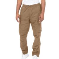 Summer Men Solid Color Linen Pants Multi-Pocket Straight Casual Pants Large Size Breathable Light Loose Trousers Male