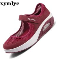 ขายดีที่สุด ioztt2023 - /❒ 2020 Fashion Flat Platform Shoes Woman Breathable Mesh Moccasin Zapatos Mujer Ladies Boat