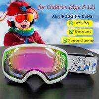 Girls Pink Ski Goggles Double Layers Lens Anti-fog Winter Sports Skiing Glasses Kids Snow Snowboard Eyewear for Children 3-12