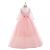 Bridemaid Girl Dress For 12 14 Girls Wedding Party Dresses Kids Christmas long Sleeve Princess Costume Children Winter Clothes