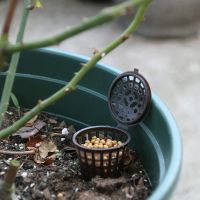 【CC】 10pcs Plastic Fertilizer Mesh Basket With Lid Food Pots Garden Nutrition Cups Succulents Orchids Bonsai