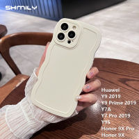 เคสโทรศัพท์ซิลิโคน TPU เวฟเวฟสำหรับ Huawei Y9 Y9 Y7A โปร2019 Y9S Honor9X โปร์เคสโทรศัพท์สีทึบคลื่นแฟชั่นแบบเรียบง่ายยอดนิยมสำหรับ