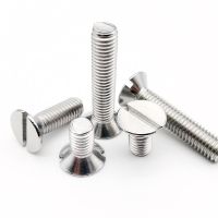 10/50pc M1.6 M2 M2.5 M3 M4 M5 M6 304 A2-70 stainless steel GB68 Metric Threaded Slotted Flat Countersunk Head Machine Screw Bolt Nails Screws Fastener