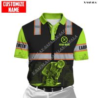 Lumberjack carpenter 3D print men elastic force polo POLO shirt