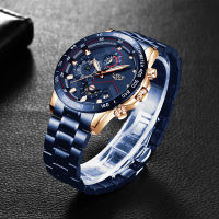 LIGE 2021 New Fashion Mens Watches with Stainless Steel Top Brand Luxury Sports Chronograph Quartz Watch Men Relogio Masculino