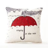 Fashion Geometric Style Umbrella Coffee High Heels Printed Cushion Cover Home Decorative Sofa Car Chair Throw Pillow Case