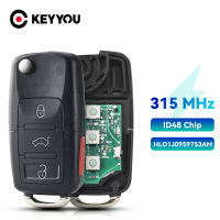 KEYYOU 1J0959753AM รถกุญแจรีโมทสำหรับ VW Beetle Golf Passat Jetta 315เมกะเฮิร์ตซ์ ID48 1J0 959 753 AM 5FA008399-30 2000-2006 Key Fob