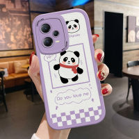 เคสโทรศัพท์สำหรับ Redmi Note 12 5G Xiaomi Poco X5 5G แบบบางเคสหลังหนังลายการ์ตูนแพนด้าเคสนิ่มปกหนังซิลิโคน PU