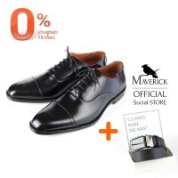 [Combo shoes+belt] All-Black LEO + Premium reversible Black Saffiano &amp; Smooth Brown